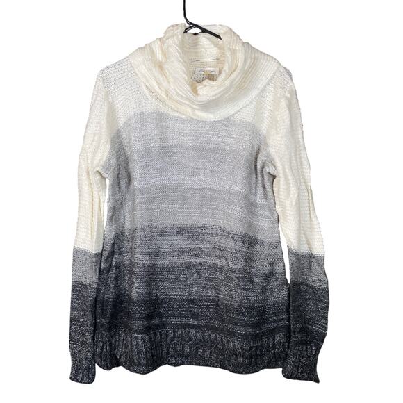 Calvin Klein Womens Sweater Multicolored Ombre Cowl Neck Mohair Wool Blend M - Picture 1 of 11